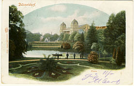 Dsseldorfer Park auf alter Ansichtskarte - 1901 verschickt