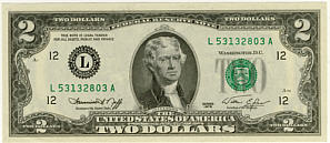 2 Dollar - Geldschein